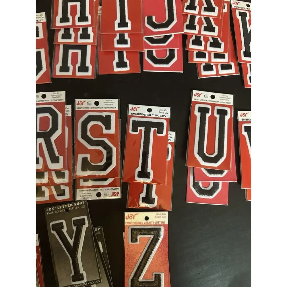 Joy Iron on Letters Lot Black 3”